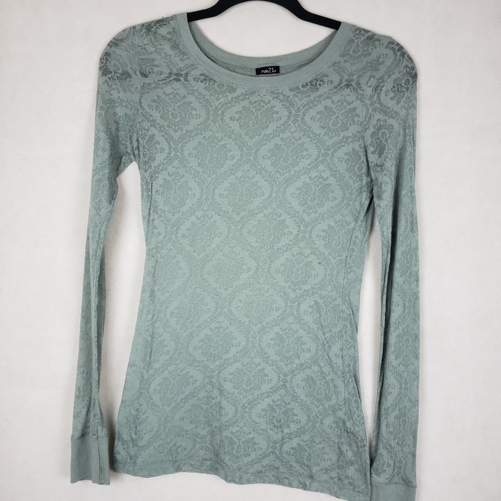 Rue 21 sheer gray shirt size L